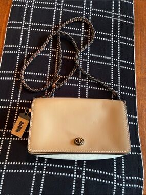 Coach 1941 Dinky F56263 kisslock chain strap glovetanned leather crossbody bag